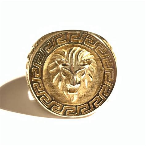 versace lion head ring